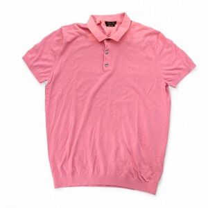 Massimo Dutti size large 100% cotton Men's Pink Short-Sleeve Polo Shirt